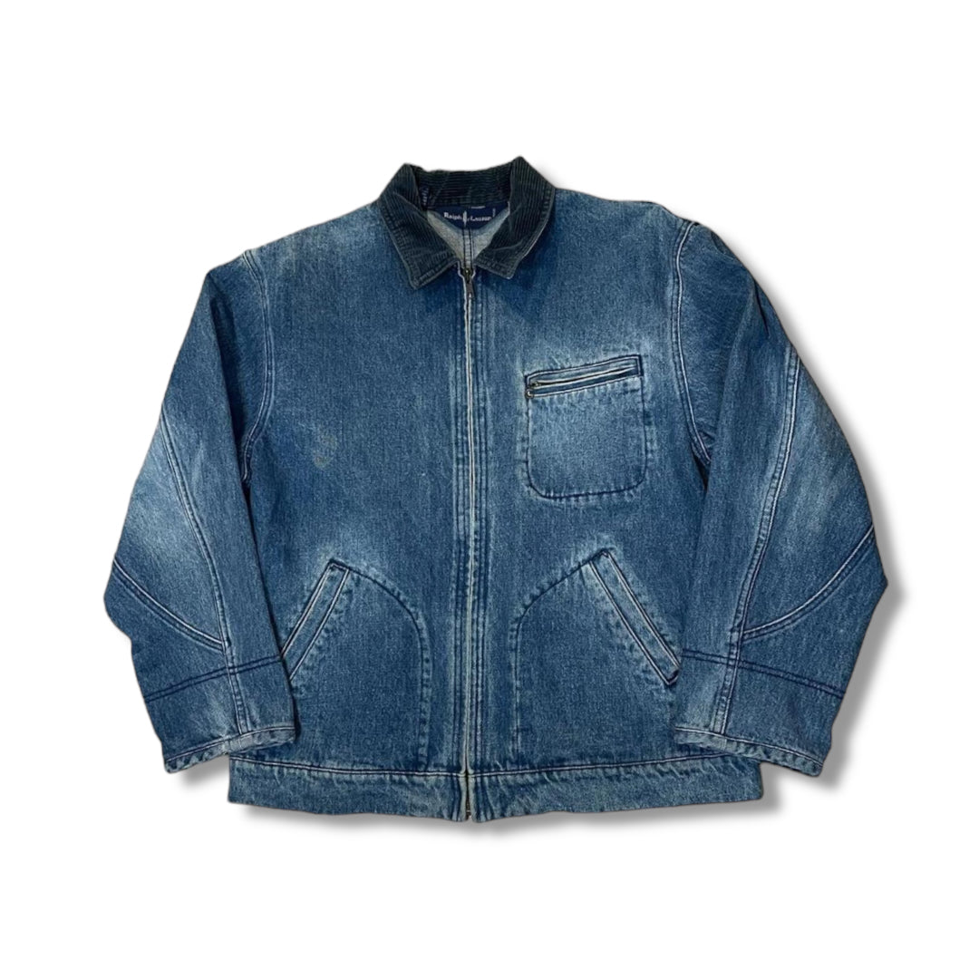 Vintage Ralph Lauren Denim Buckle Back Work Jacket