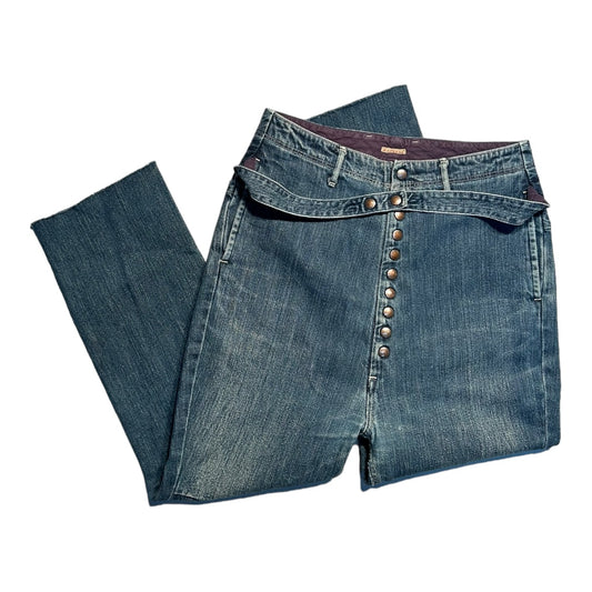 Kapital Boro Crotch & Button Front Jeans