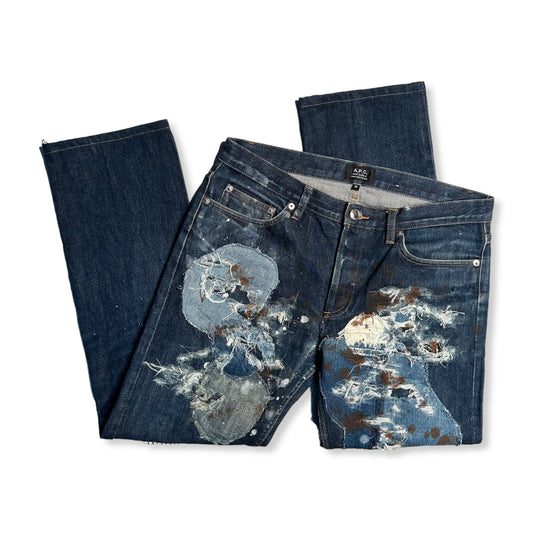 A.P.C. Thrashed Boro Denim Jeans